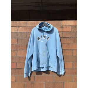 2006 Nike Center Swoosh Arc Vintage Thrashed Y2K UNC Blue Sweatshirt Hoodie